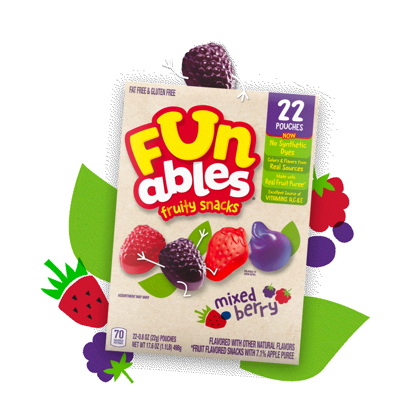 A berry character play on mixed berry prloduct image.